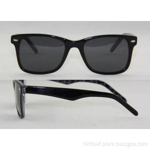 Rectangle Optical Acetate Frame Sunglasses , Black / White
